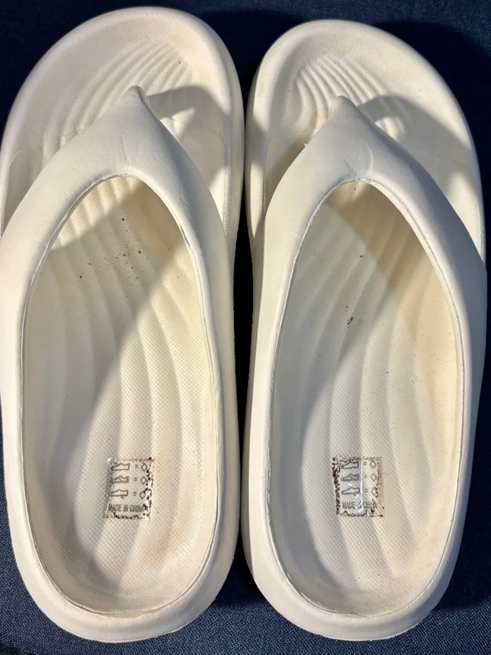 White Fluffy Flip Flops